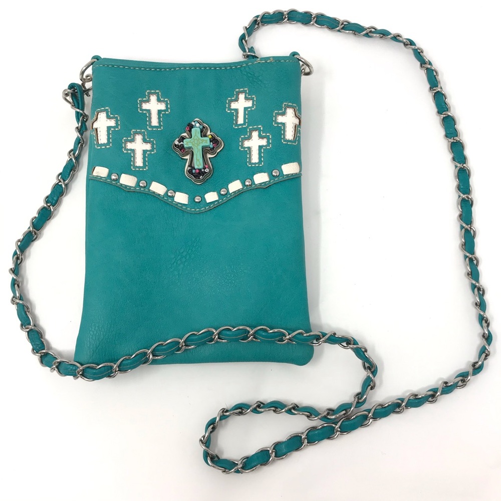 American Bling Small Crossbody Turquoise Cross